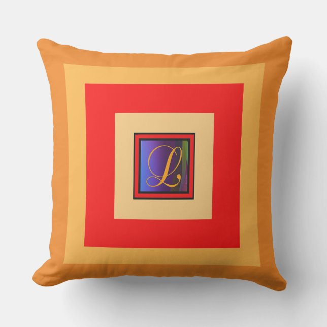 モノグラムイニシャル数々のL アウトドアクッション (正面)