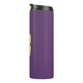 モノグラムイニシャル文字インディゴイエローミニマリスト タンブラー (回転右)