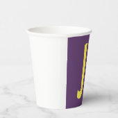 モノグラムイニシャル文字インディゴイエローミニマリスト 紙コップ (右)