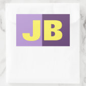 モノグラムイニシャル文字インディゴイエローミニマリスト 長方形シール (バッグ)