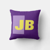 モノグラムイニシャル文字パープルイエローホワイト クッション (裏面)