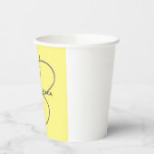 モノグラムイニシャル文字ライトイエローモダン 紙コップ (左)