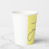 モノグラムイニシャル文字ライトイエローモダン 紙コップ (右)