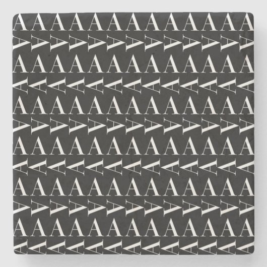 モノグラムイニシャル文字A ストーンコースター (正面)