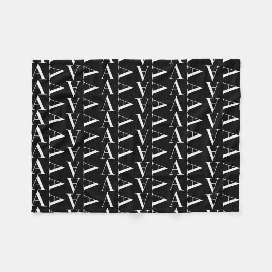 モノグラムイニシャル文字A フリースブランケット (正面(横))