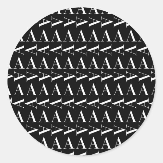 モノグラムイニシャル文字A ラウンドシール (正面)