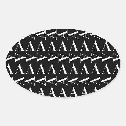 モノグラムイニシャル文字A 楕円形シール (正面)