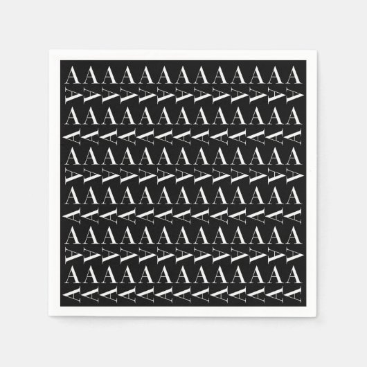 モノグラムイニシャル文字A、背景色の選択 スタンダードカクテルナプキン (正面)