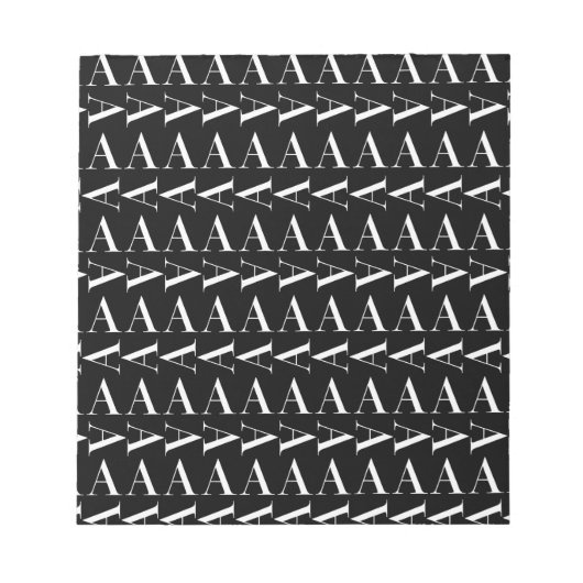 モノグラムイニシャル文字A、背景色の選択 ノートパッド (正面)