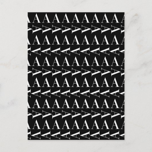 モノグラムイニシャル文字A、背景色の選択 ポストカード (正面)