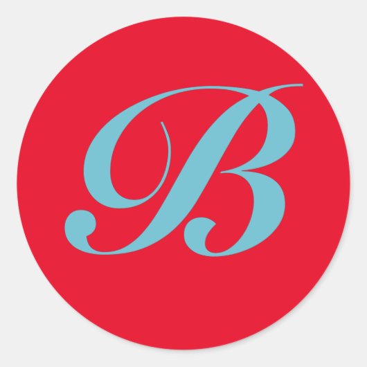 モノグラムイニシャル文字B ラウンドシール (正面)