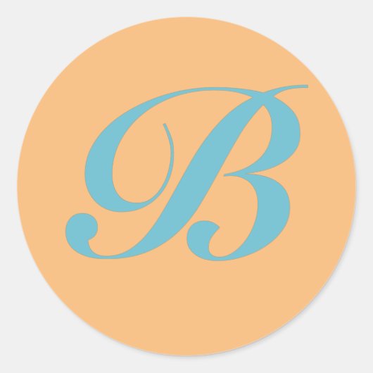 モノグラムイニシャル文字B ラウンドシール (正面)