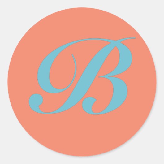 モノグラムイニシャル文字B ラウンドシール (正面)