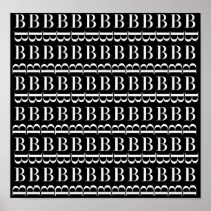 モノグラムイニシャル文字B、背景色の選択 ポスター
