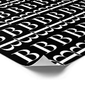 モノグラムイニシャル文字B、背景色の選択 ポスター (角)