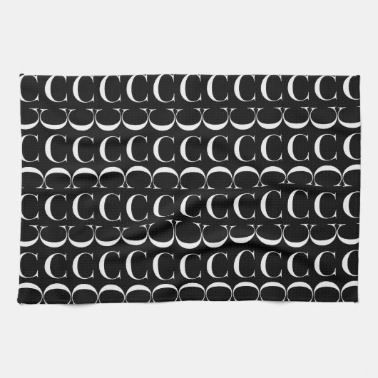 モノグラムイニシャル文字C キッチンタオル (横)