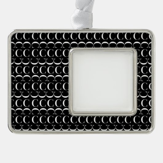 モノグラムイニシャル文字C シルバープレートフレームオーナメント (正面)