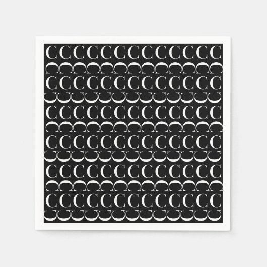 モノグラムイニシャル文字C スタンダードカクテルナプキン (正面)