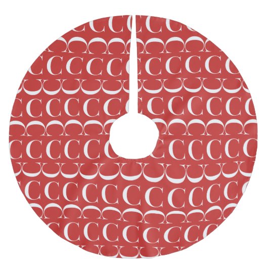 モノグラムイニシャル文字C ブラッシュドポリエステルツリースカート (正面)