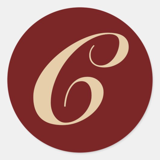 モノグラムイニシャル文字C ラウンドシール (正面)