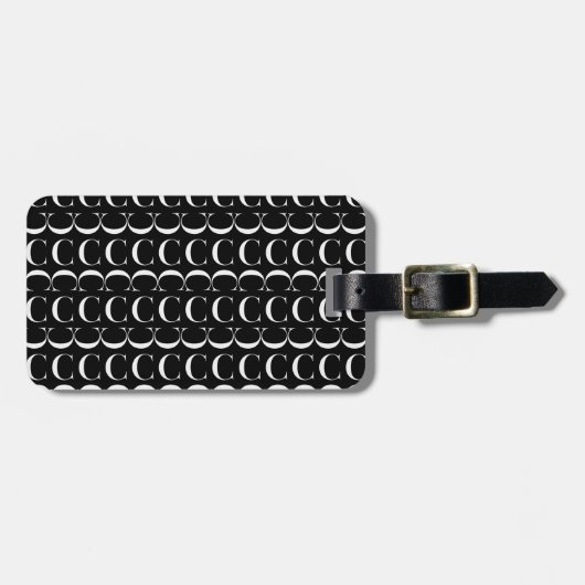 モノグラムイニシャル文字C ラゲッジタグ (正面横)