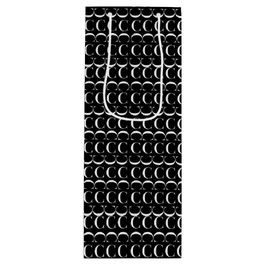 モノグラムイニシャル文字C ワインギフトバッグ (正面)