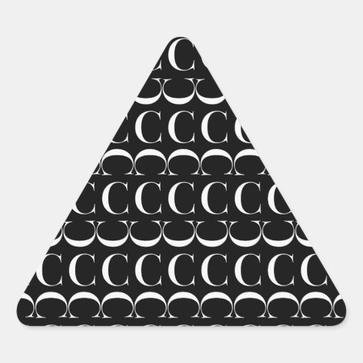 モノグラムイニシャル文字C 三角形シール (正面)