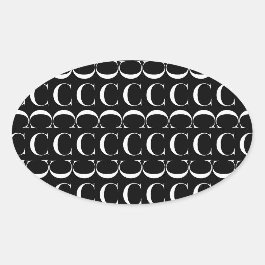 モノグラムイニシャル文字C 楕円形シール (正面)