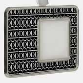 モノグラムイニシャル文字D シルバープレートフレームオーナメント (右)