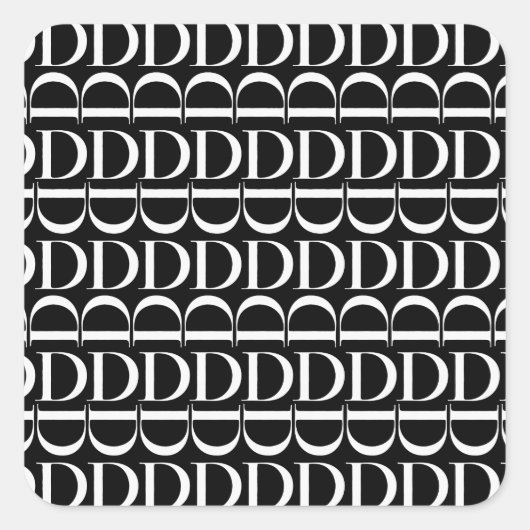 モノグラムイニシャル文字D スクエアシール (正面)