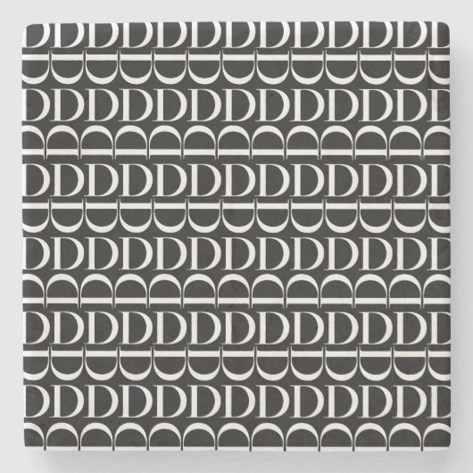 モノグラムイニシャル文字D ストーンコースター (正面)