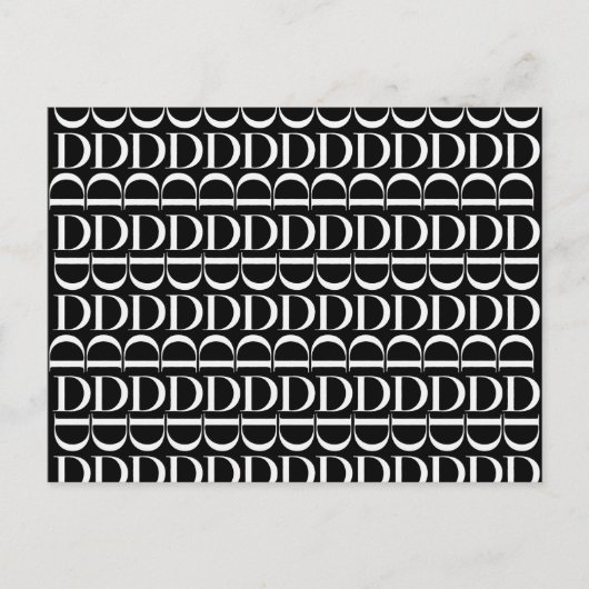 モノグラムイニシャル文字D ポストカード (正面)