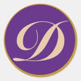 モノグラムイニシャル文字D ラウンドシール