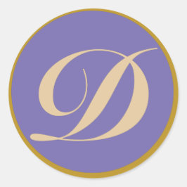 モノグラムイニシャル文字D ラウンドシール