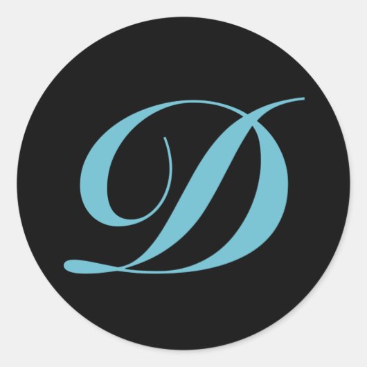 モノグラムイニシャル文字D ラウンドシール (正面)