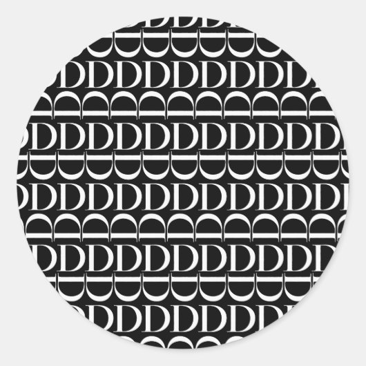 モノグラムイニシャル文字D ラウンドシール (正面)