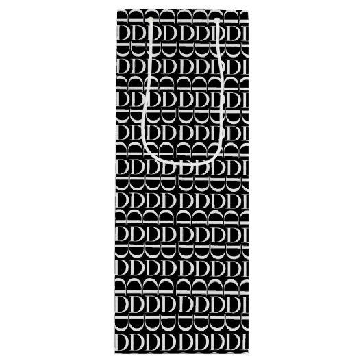 モノグラムイニシャル文字D ワインギフトバッグ (正面)