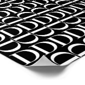 モノグラムイニシャル文字D、背景色の選択 ポスター (角)