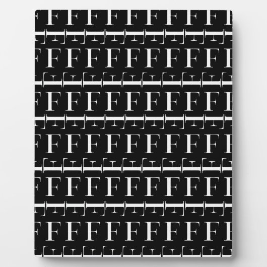 モノグラムイニシャル文字F フォトプラーク (正面)