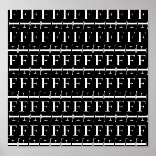 モノグラムイニシャル文字F ポスター (正面)