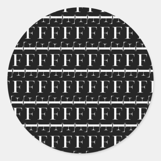 モノグラムイニシャル文字F ラウンドシール (正面)