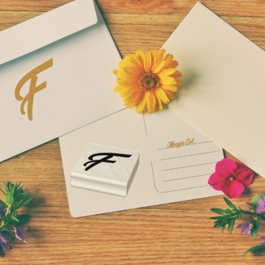 モノグラムイニシャル文字F ラバースタンプ