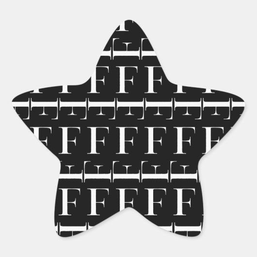モノグラムイニシャル文字F 星シール (正面)