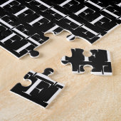 モノグラムイニシャル文字F、背景色の選択 ジグソーパズル (側面)