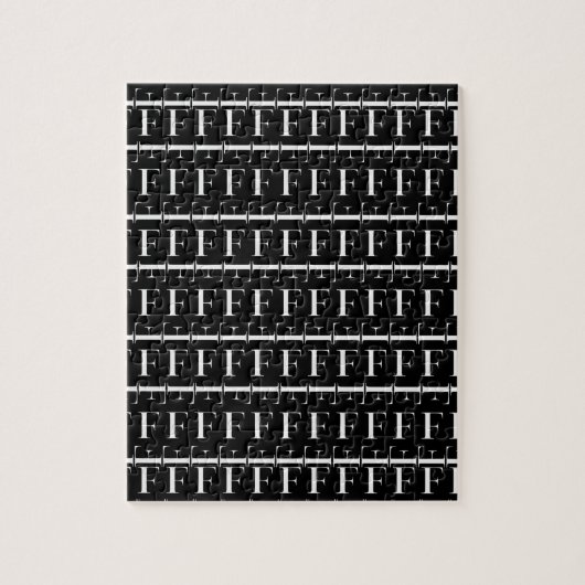 モノグラムイニシャル文字F、背景色の選択 ジグソーパズル (縦)