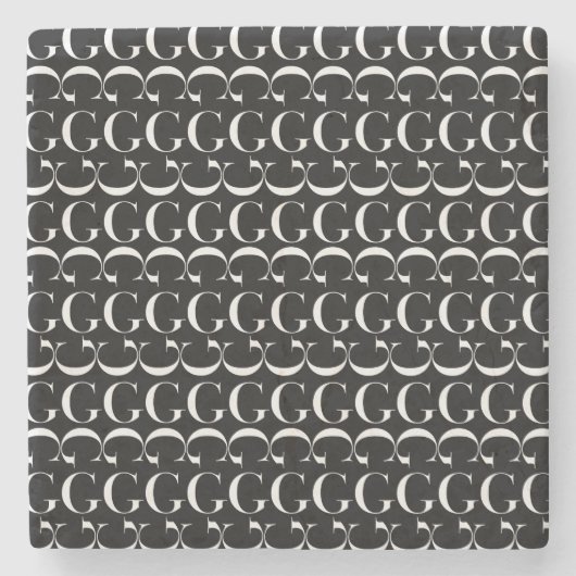 モノグラムイニシャル文字G ストーンコースター (正面)