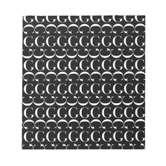 モノグラムイニシャル文字G ノートパッド (正面)