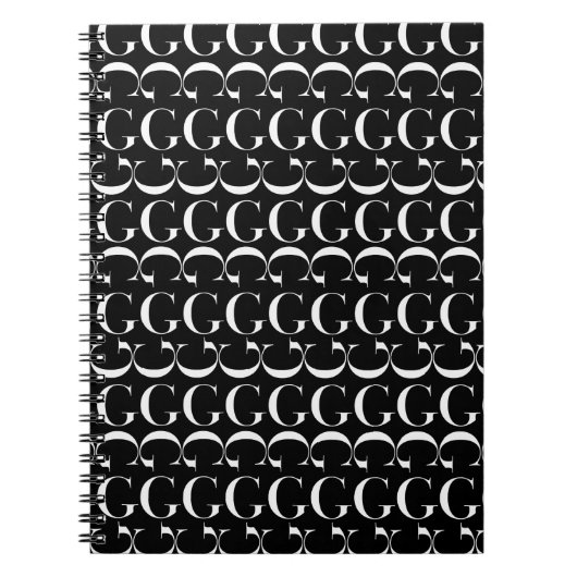 モノグラムイニシャル文字G ノートブック (正面)
