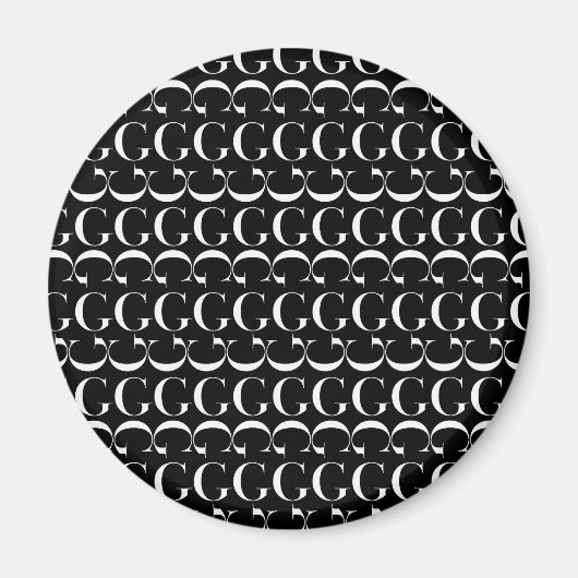 モノグラムイニシャル文字G マグネット (正面)