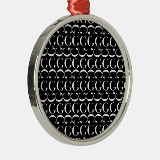 モノグラムイニシャル文字G メタルオーナメント (右)